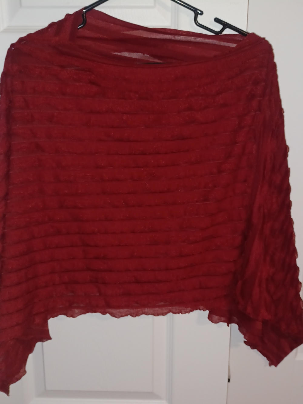 Source Unknown Red Layered Sheer Tunic  One Size Top
